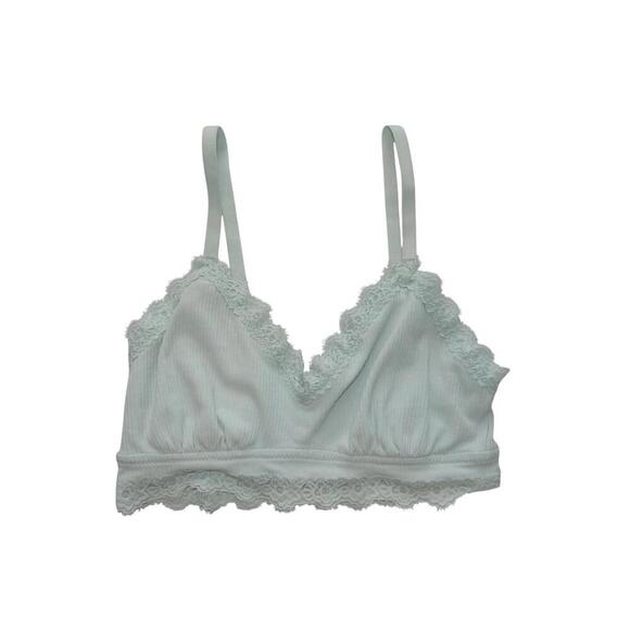 Chic Lace-Trim Bralette - Soft Mint Green - Picture 1 of 6